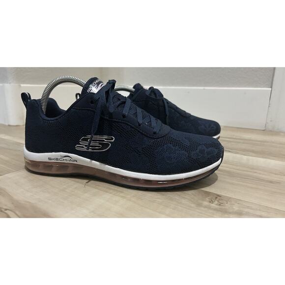 Skechers Air Cooled Memory Foam Sneakers Navy Blue/Whit/Pink Size 10 - Picture 3 of 8